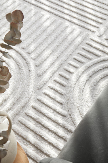 Mari Dior White Arch Pattern Rectangle Rug